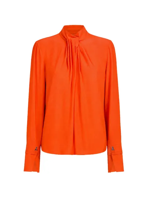 Patrizia Pepe pleated high-neck blouse Orange 8C0845