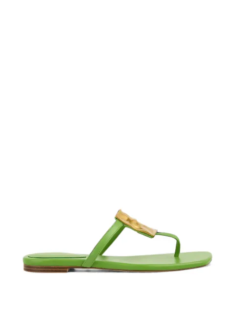 MARCCAIN hammered-plaque leather sandals Green ACSG04L23