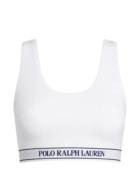 Polo Ralph Lauren logo-waistband scoop-neck bralette White 298912567002