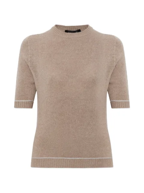 Fabiana Filippi contrast-trim short-sleeve sweater Neutrals MAD216F038M2700000
