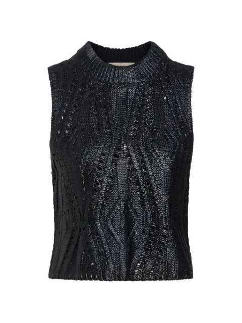 Marie Oliver McGuire open-knit sleeveless top Black 572T235