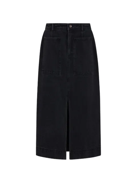 Marie Oliver Leighton front-slit midi skirt Grey 3L4322