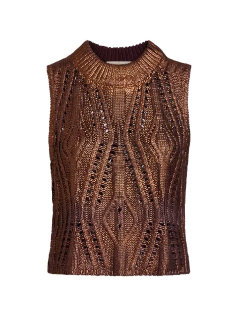 Marie Oliver McGuire open-knit vest Brown 572T235