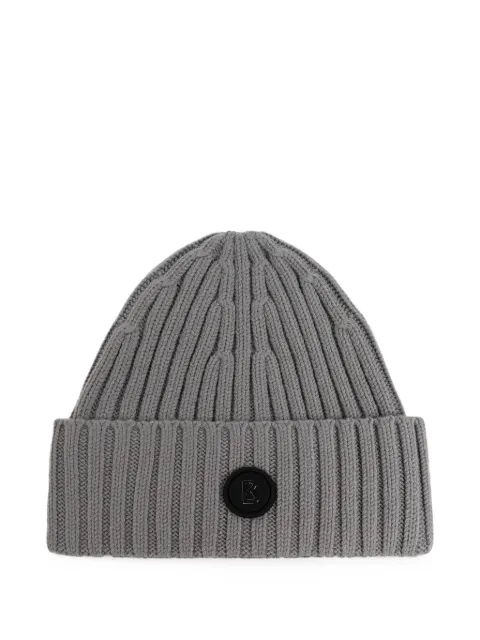 BOGNER cable-knit ribbed beanie hat Grey BONY196347096
