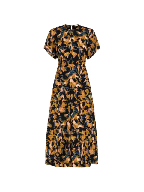 Marie Oliver Kamari abstract-print maxi dress Yellow 2K23143B