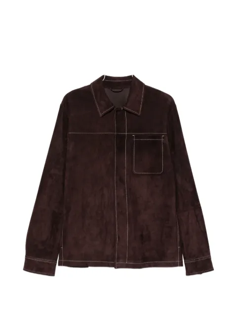 Eleventy contrast-stitched suede jacket Brown N75GBTN18PEL0N036