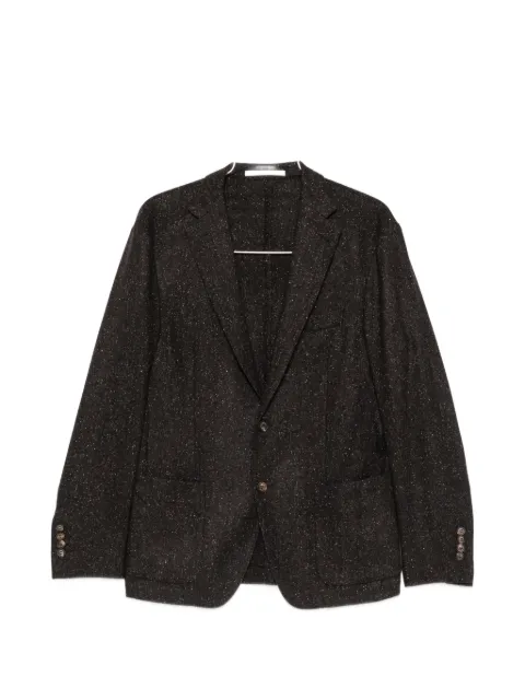 Eleventy herringbone-knit single-breasted jacket Brown N75GIAK09TES0N136