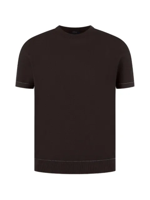 Brioni fine-knit crew-neck T-shirt Brown UMR00LP0K152012