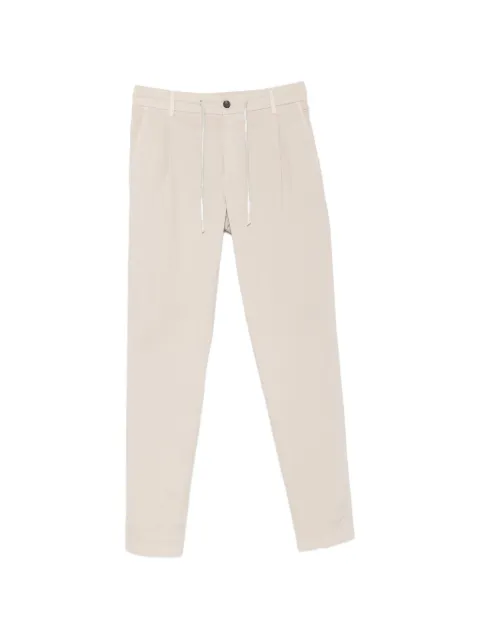 Eleventy pleated drawstring-waist trousers Neutrals N75PANG03TET0J004