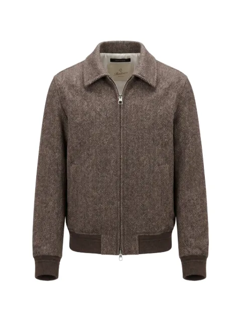 Montecore herringbone-pattern zip-up jacket Brown F11MUCX815373
