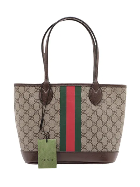 Gucci Pre-Owned 2016-2026 Small GG Supreme Web Ophidia tote bag Neutrals 6LAT4RK51W6LO16J