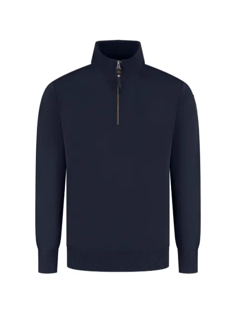 Parajumpers logo-patch quarter-zip sweatshirt Blue 26WPMFLEY20