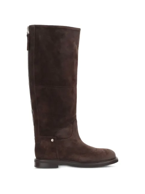 POEVE Eve suede rear-zip boots Brown EV01ZIPTDMMEL