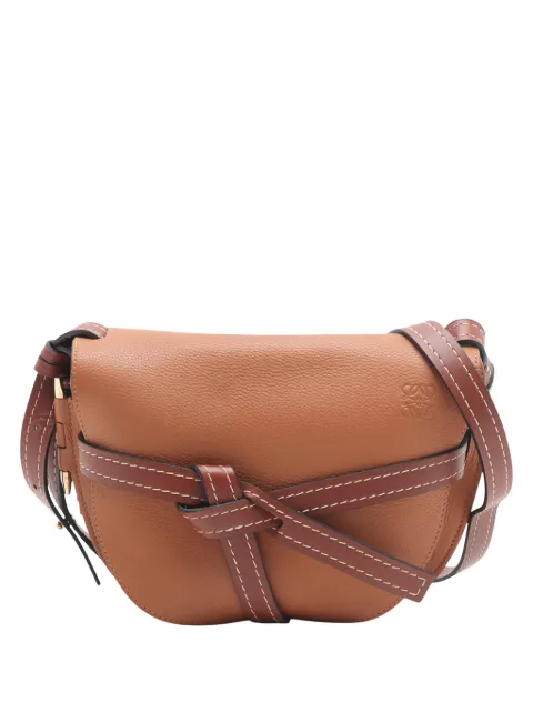 Loewe Pre-Owned 2015-2026 Small Gate Leather crossbody bag Brown SJZW7V3VN9NHR4SB