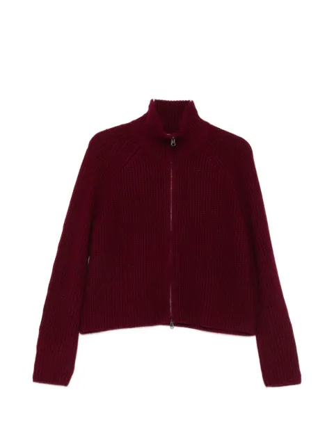 Lisa Yang Sadie ribbed-knit zip-up cardigan Red 2025304DU
