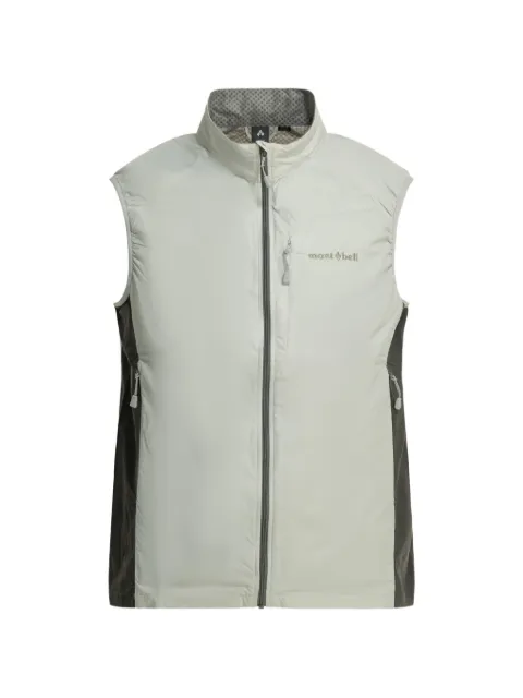 Montbell logo-embroidered zip-up gilet Neutrals 2306153LGY