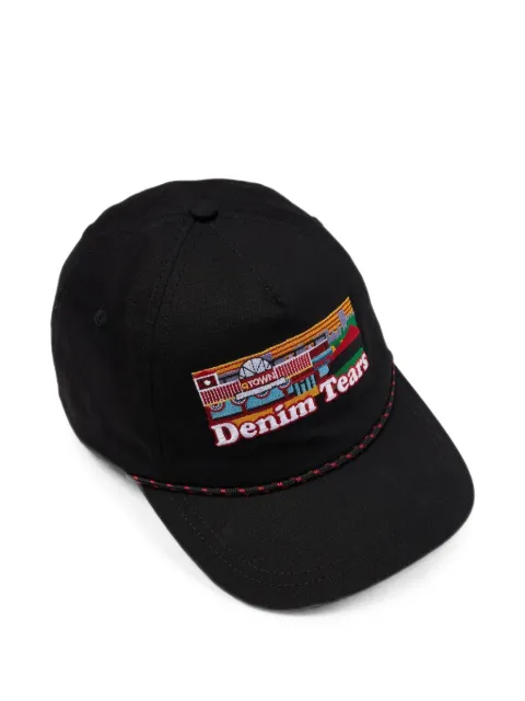 Denim Tears Q Town embroidered cap Black CUSDTQTOWNCAPBLK006