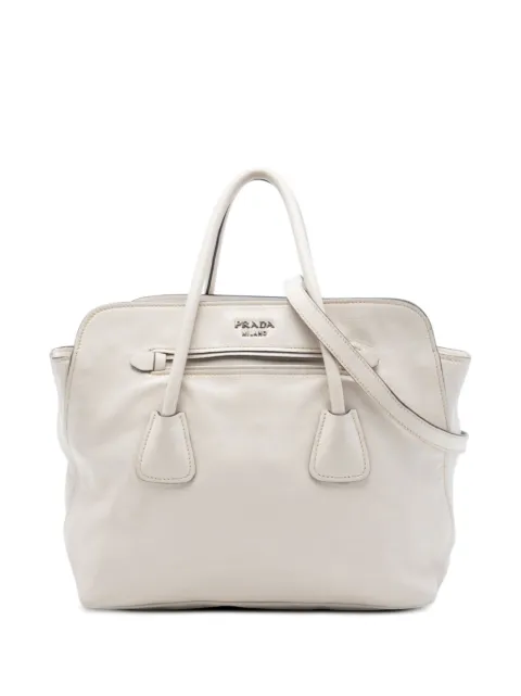 Prada Pre-Owned 2010-2026 Soft Calf Convertible Shopping Tote satchel White YF7VKPCFWYL5P2VC