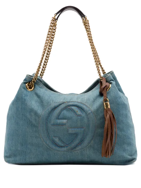 Gucci Pre-Owned 2016-2026 Medium Denim Soho Chain tote bag Blue GXJKVMDRN8RXZAHH