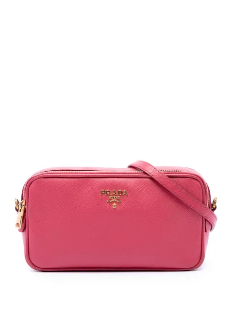 Prada Pre-Owned 2010-2026 Mini Saffiano Double Zip Camera Bag crossbody bag Pink FSO5YKAD8VZ1TEI9