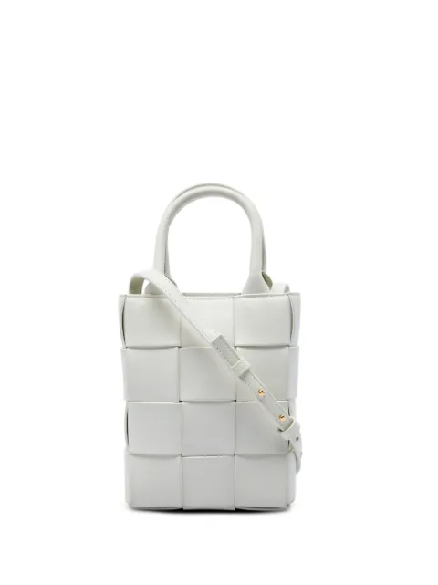 Bottega Veneta Pre-Owned 2012-2026 Mini Maxi Nappa Intrecciato North South Casette Tote satchel White 58SYMI20XIXCH86X