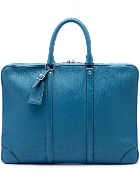 Louis Vuitton Pre-Owned 2013 Taurillon Porte Documents Voyage business bag Blue 7JPSCQUGTWSVJTGV