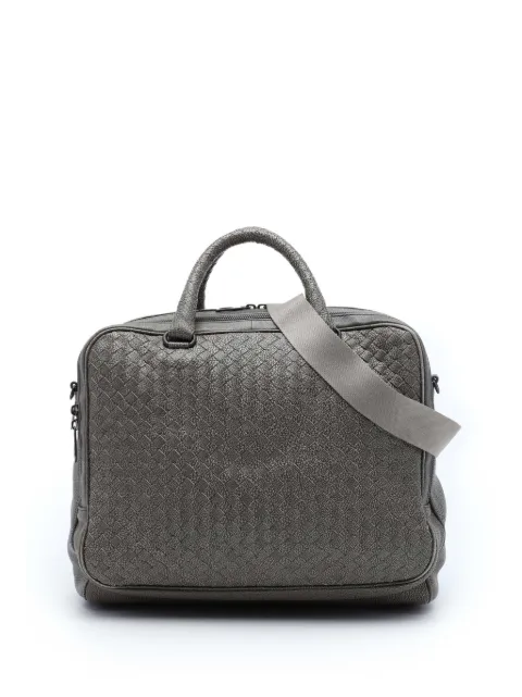Bottega Veneta Pre-Owned 2012-2026 Grained Calfskin Intrecciato business bag Grey APY2F9TCU111EC4K
