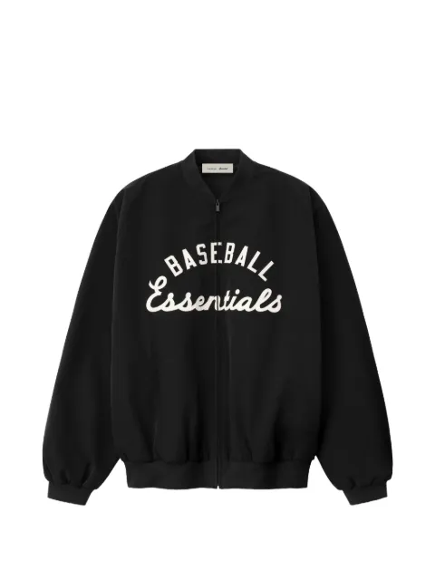 FEAR OF GOD ESSENTIALS MLB logo-print bomber jacket Black RW00229