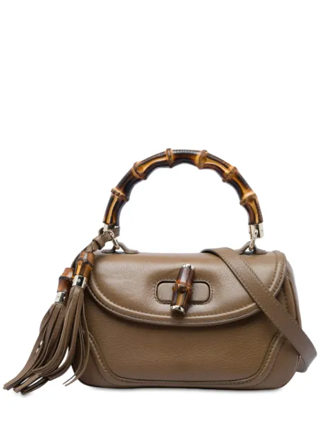 Gucci Pre-Owned 2016-2026 Medium Calfskin New Bamboo satchel Brown 43ZVGOT4ER83FNWD