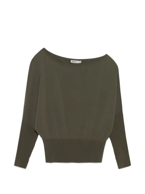 SIMKHAI Lavina draped off-shoulder sweater Green 4262011K