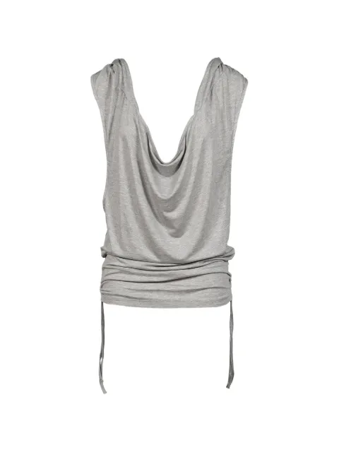 BOHEMSEO cowl-neck sleeveless hoodie Grey HOODIE1L