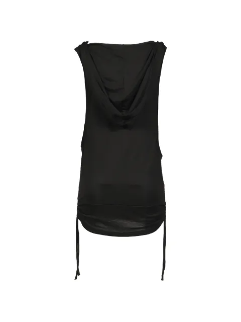 BOHEMSEO cowl-neck sleeveless hoodie Black HOODIE2BK