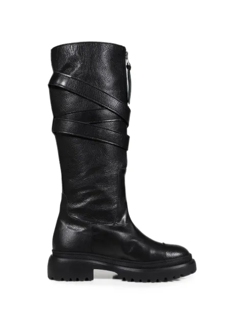 BOHEMSEO folded belted zip-fastening boots Black BOOT2BLK