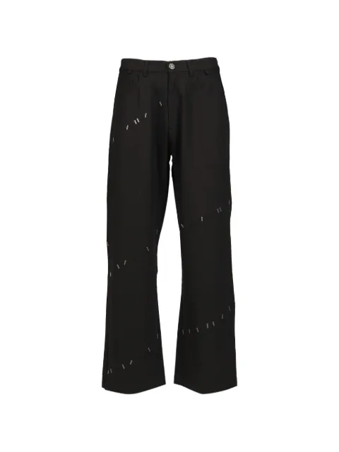 ROCKSTEADY nail-stitched straight-leg trousers Black RS061TRO002