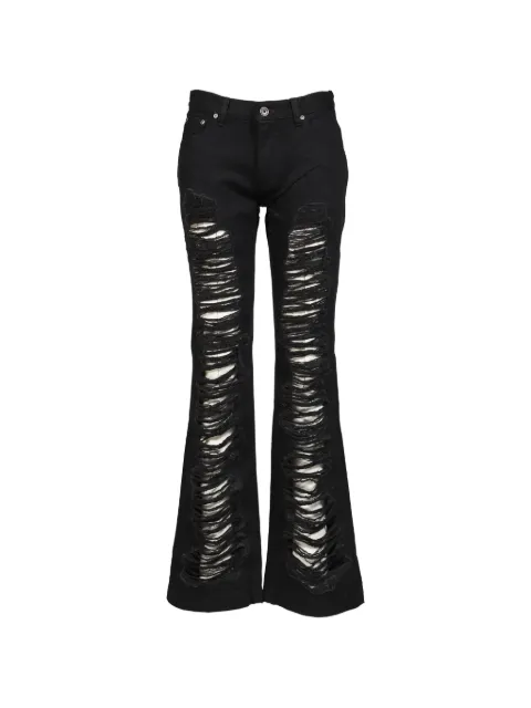 BOHEMSEO distressed semi-bootcut jeans Black PANTS11