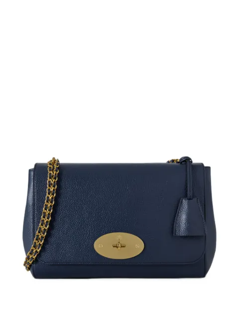 Mulberry medium Lily grained leather shoulder bag Blue HH0024205