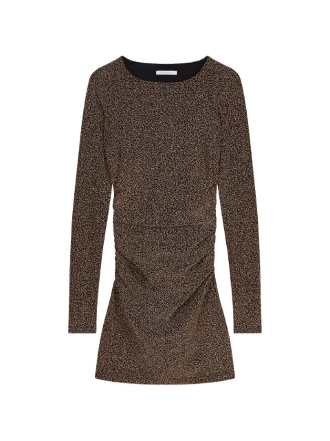 Patrizia Pepe ruched metallic-effect mini dress Brown 2A0063J008