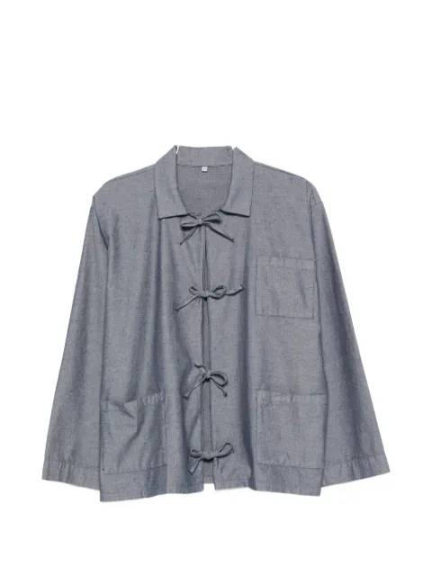 Baserange Liber bow-fastening shirt Blue LIMBERSHIRT