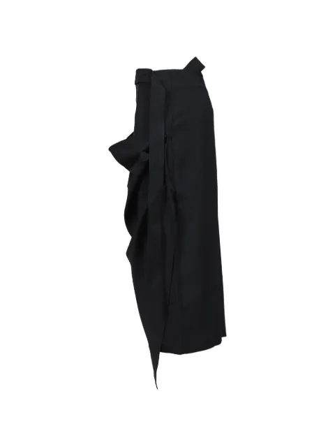 BOHEMSEO draped-detail midi skirt Black SKIRT3BLK