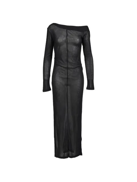 BOHEMSEO off-shoulder sheer maxi dress Black DRESS1BLK