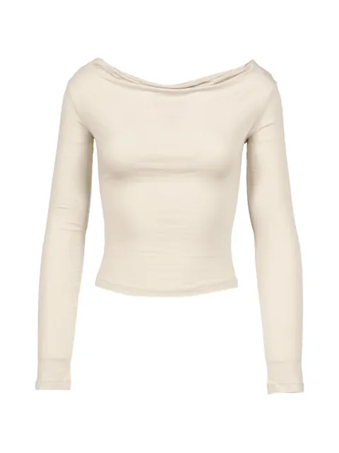 BOHEMSEO draped long-sleeve top Neutrals SHIRT4BEG