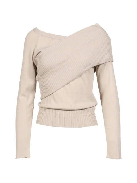 BOHEMSEO one-shoulder ribbed sweater Neutrals KNIT2BEG