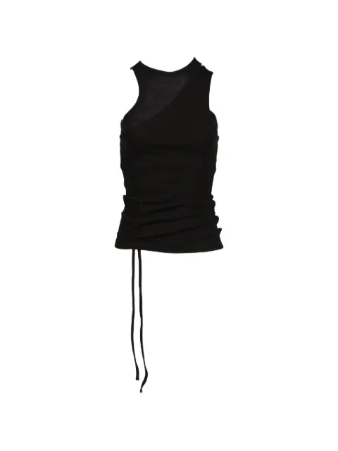 BOHEMSEO layered ruched-detail tank top Black TOPS14