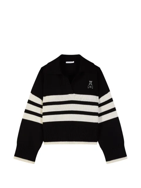 Patrizia Pepe striped polo-collar sweater Black 8K0086K282J518