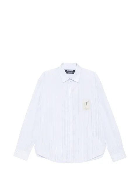 Jacquemus logo-patch striped shirt White SHM00541AW00910
