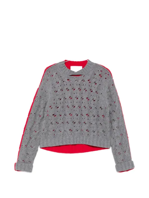 Circus Hotel cable-knit distressed sweater Grey H6WR30
