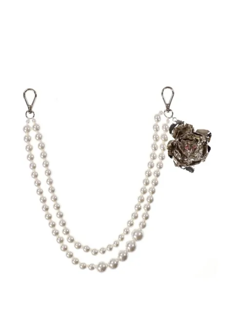 YELLOWSWALLOW rose-charm pearl chain White YLSW1031WHT