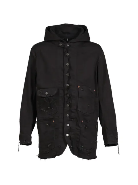 MINUS Home Chore distressed garment-dyed jacket Black MP3LO3