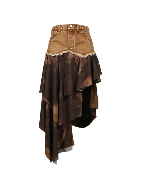 VIVAMUS long tiered denim skirt Brown VM26SSSK004BRW