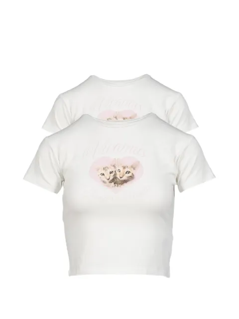 VIVAMUS graphic-print cropped T-shirt White VM26SSTS011
